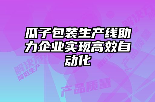 瓜子包裝生產(chǎn)線助力企業(yè)實(shí)現(xiàn)高效自動化