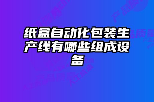 紙盒自動(dòng)化包裝生產(chǎn)線有哪些組成設(shè)備