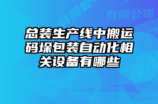 總裝生產(chǎn)線中搬運(yùn)碼垛包裝自動(dòng)化相關(guān)設(shè)備有哪些