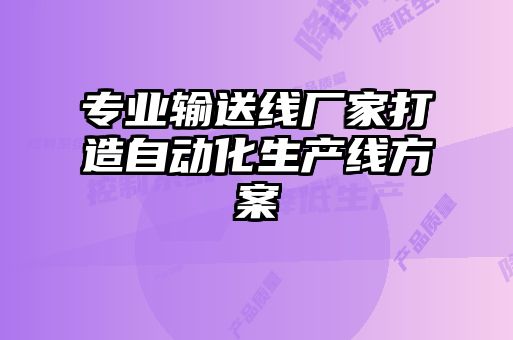 專業(yè)輸送線廠家打造自動化生產(chǎn)線方案